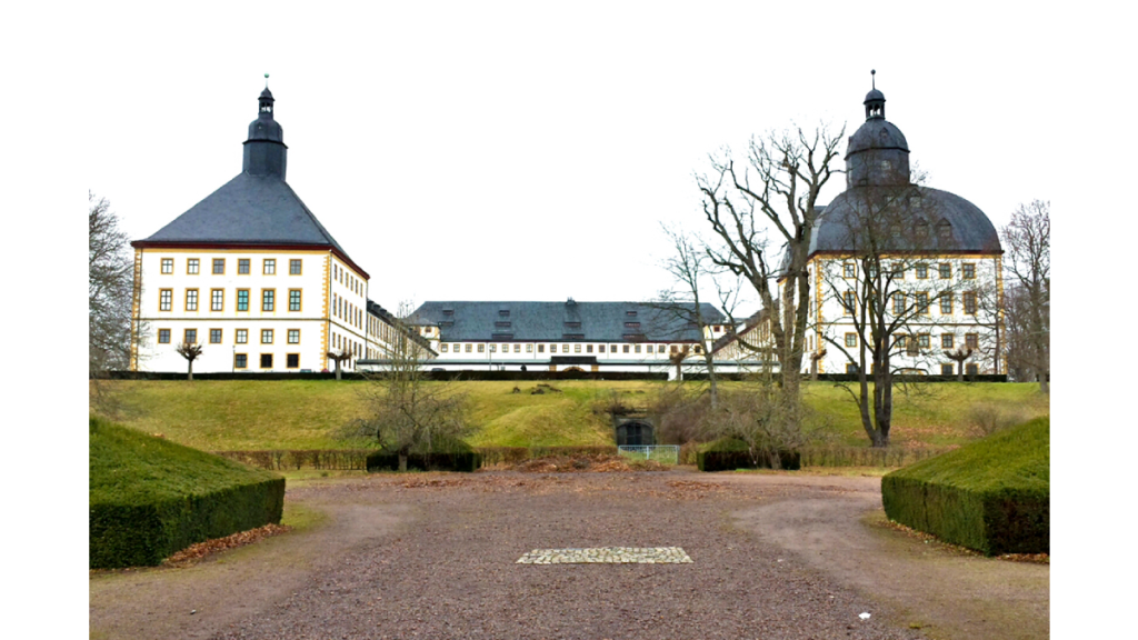 Das Schloss Friedenstein in Gotha von hinten aus gesehen