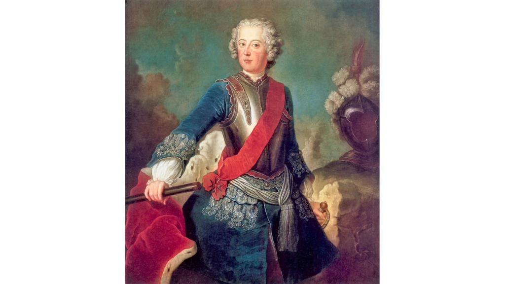 Ein Gemälde zeigt den damaligen Kronprinzen Friedrich von Preussen