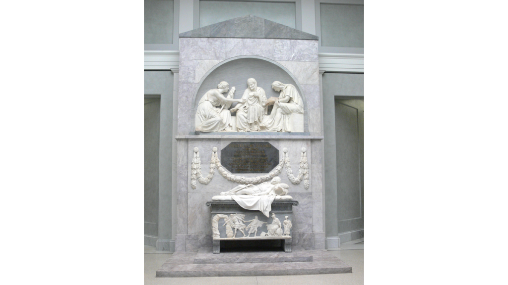Shadow schuf das bekannte Grabmal des mit acht Jahren verstorbenen Grafen Alexander von der Mark. Drei Frauen, die Genien, wachen über das zur Ruhe gebettete Kind