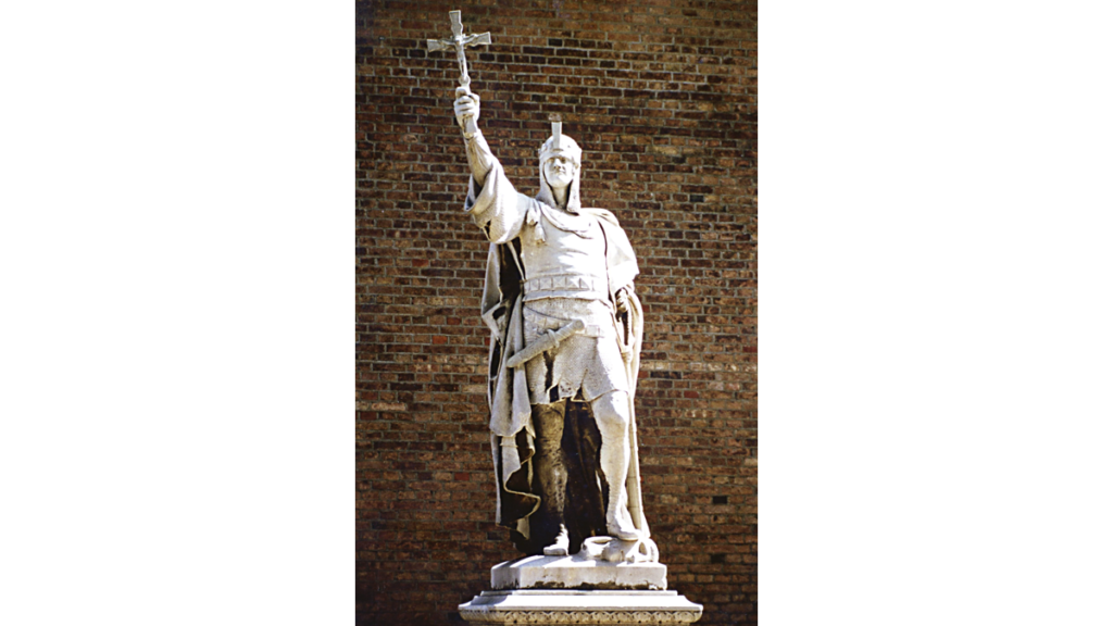Eine Statue von Albrecht den Bären, Markgraf von Brandenburg