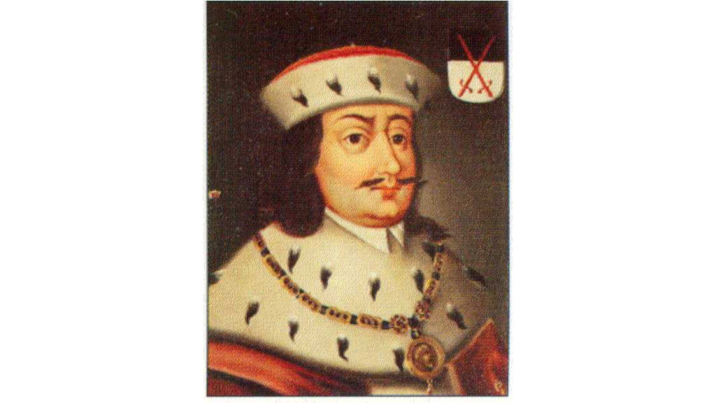 Ein gemaltes Porträt vom der sächsischen Kurfürsten Friedrich II. der Sanftmütige