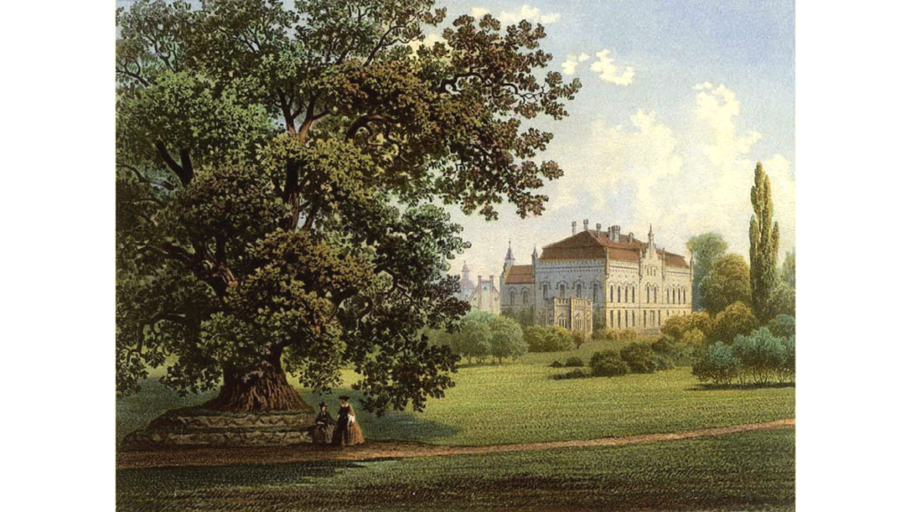 Schloss Nennhausen in einer Darstellung aus dem 19.Jahrhundert