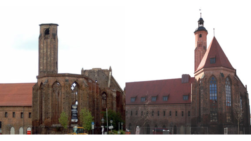 Sankt Pauli von Osten her gesehen. Links die Klosterkirche vor der Renovierung