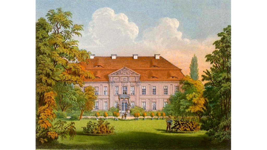 Schloss Roskow auf einer Darstellung aus dem 19. Jahrhundert