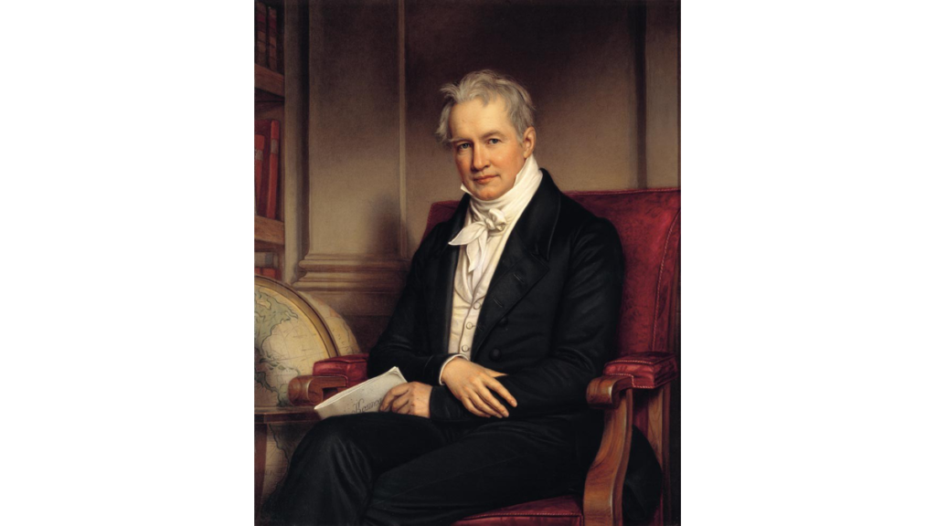 Ein gemaltes Porträt des Naturwissenschaftlers und Entdeckungsreisenden Alexander von Humboldt aus dem Jahr 1843