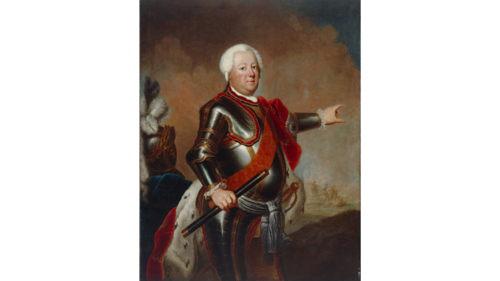 Ein gemaltes Porträt des preußischen Monarchen Friedrich Wilhelm I.