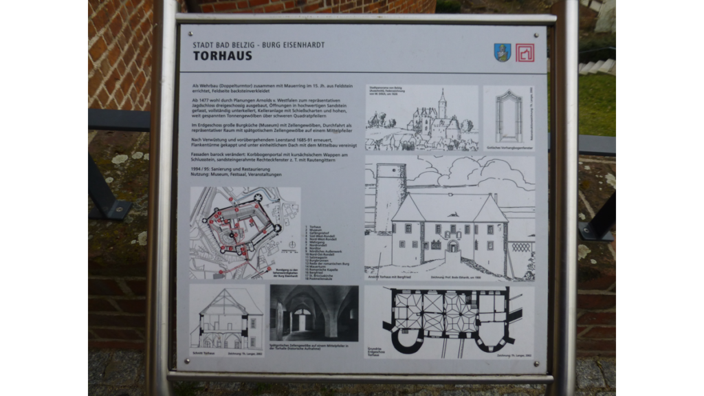 Eine Informationstafel über das Torhaus