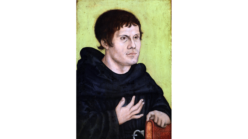 Ein gemaltes Porträt Martin Luthers
