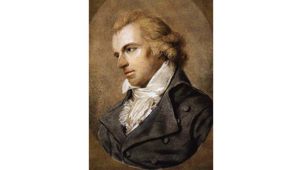 Friedrich Schiller (1759-1805) auf einem Porträt aus dem Jahr 1794. Im Schillerhäuschen gibt es mehr Porträts.