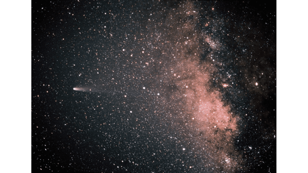 Eine Aufnahme des Halleyschen Kometen im Jahr 1986.