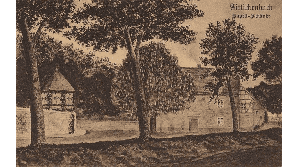 Eine Abbildung der Kapellenschänke des Klosters auf einer alten Ansichtskarte