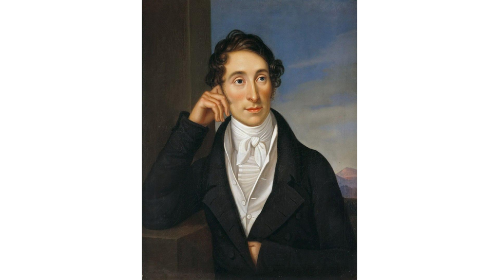 Ein Porträt aus dem Jahr 1821 von Carl Maria von Weber, dem Komponisten des Freischütz der Künstlerin Caroline Bardura.