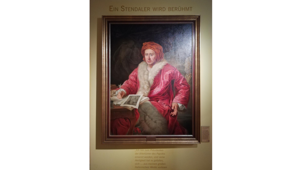 Ein Porträt von Johann Joachim Winckelmann im Winckelmann Museum in Stendal.