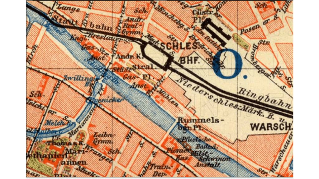 Ein alter Stadtplan von Berlin um 1895, wie er früher bei der Reiseplanung verwendet wurde.