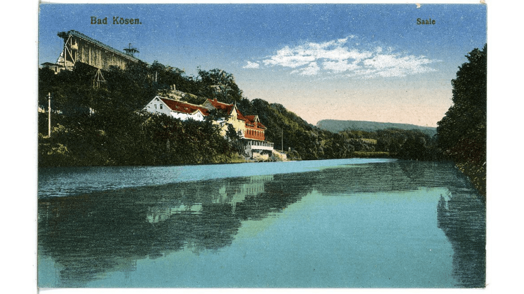 Das Gradierwerk von Bad Kösen auf einer Postkarte von 1918.