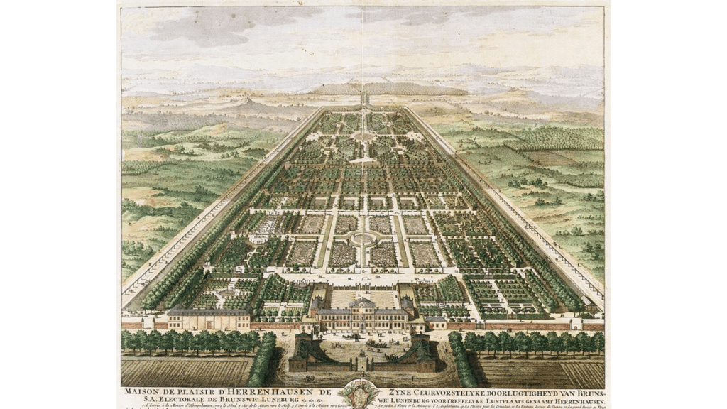 Eine Zeichnung des Großen Gartens aus dem 18. Jahrhundert.